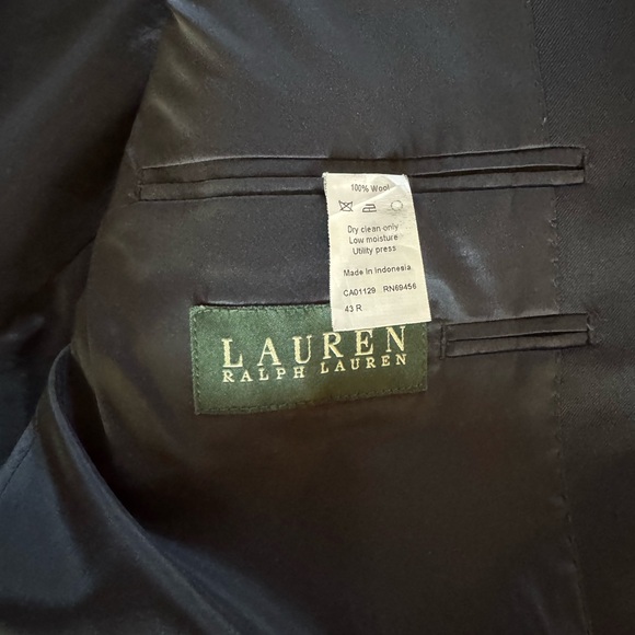 Lauren Ralph Lauren 43R Navy Wool Blazer Mens Sport Coat Gold Buttons Classic - Picture 5 of 8